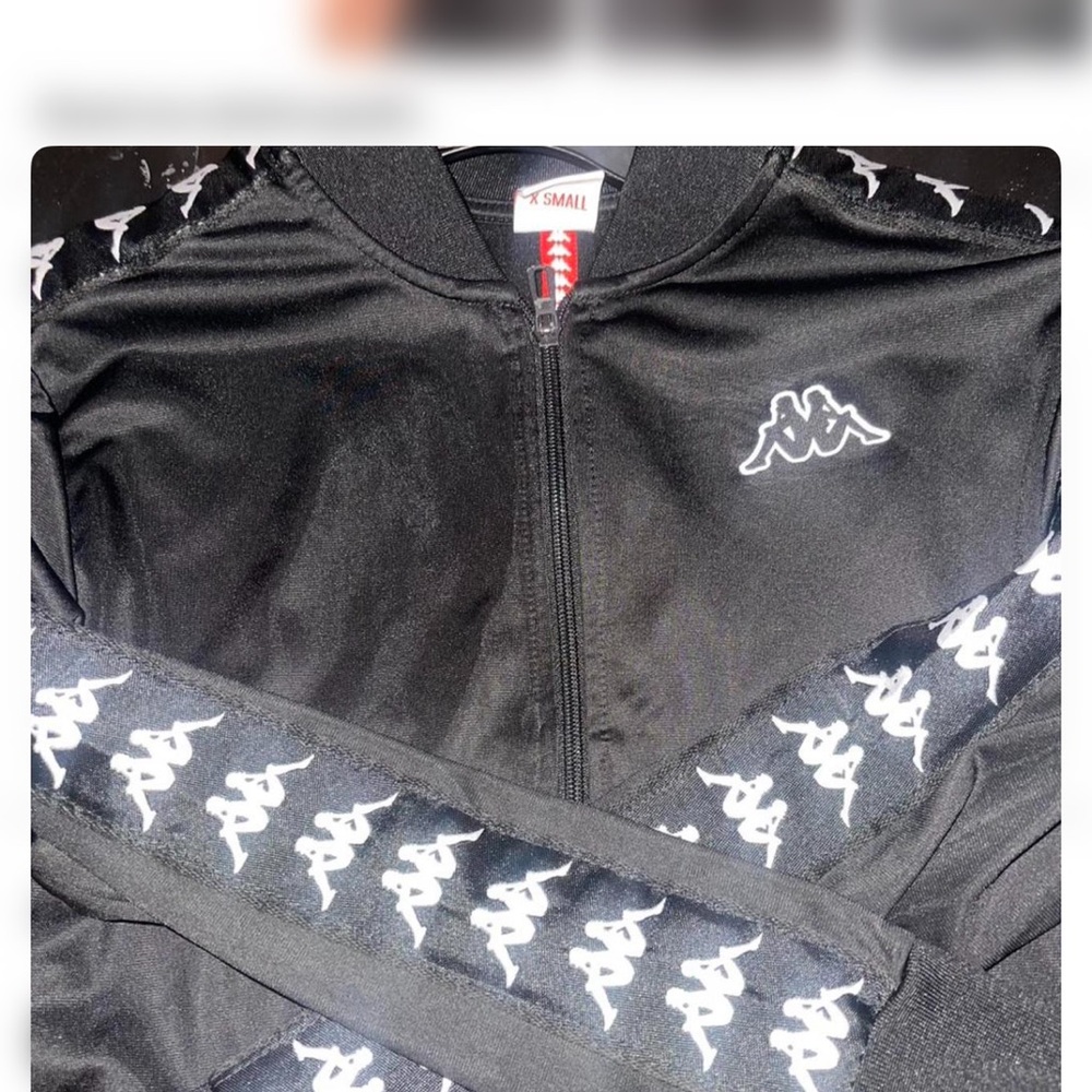 Kappa Black Jacket with Red Tag